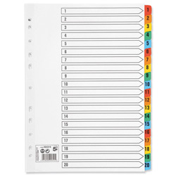 A4 File Dividers 1-20